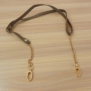 Bag Strap Gold Chain Brown Leather Shoulder Crossbody Taupe Adjustable 40 in
